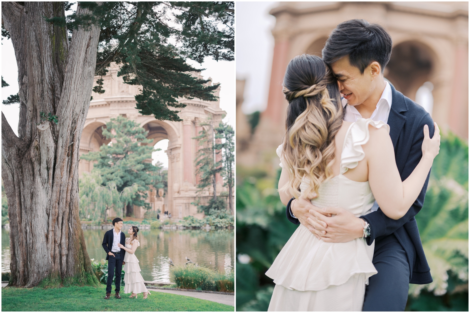 san francisco engagement session at palace of fine arts and crissy fields bay area wedding photographer ether and smith